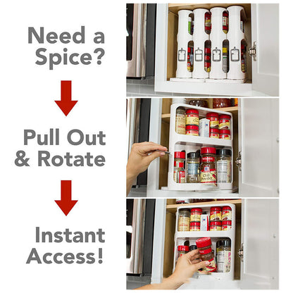 Kitchen Double Tier Spice Rack Multifunctional