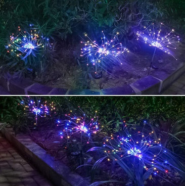 New Ground Plug Solar Fireworks Light LED