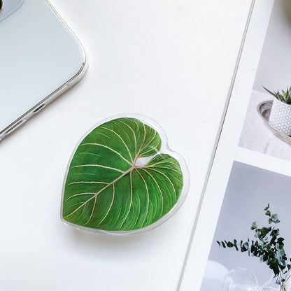 Cute Green Leaves Smartphone Holder Finger