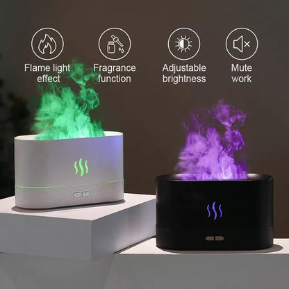 2022 Best Selling USB Ultrasonic Flame Humidifier Led RGB Colorful Essential