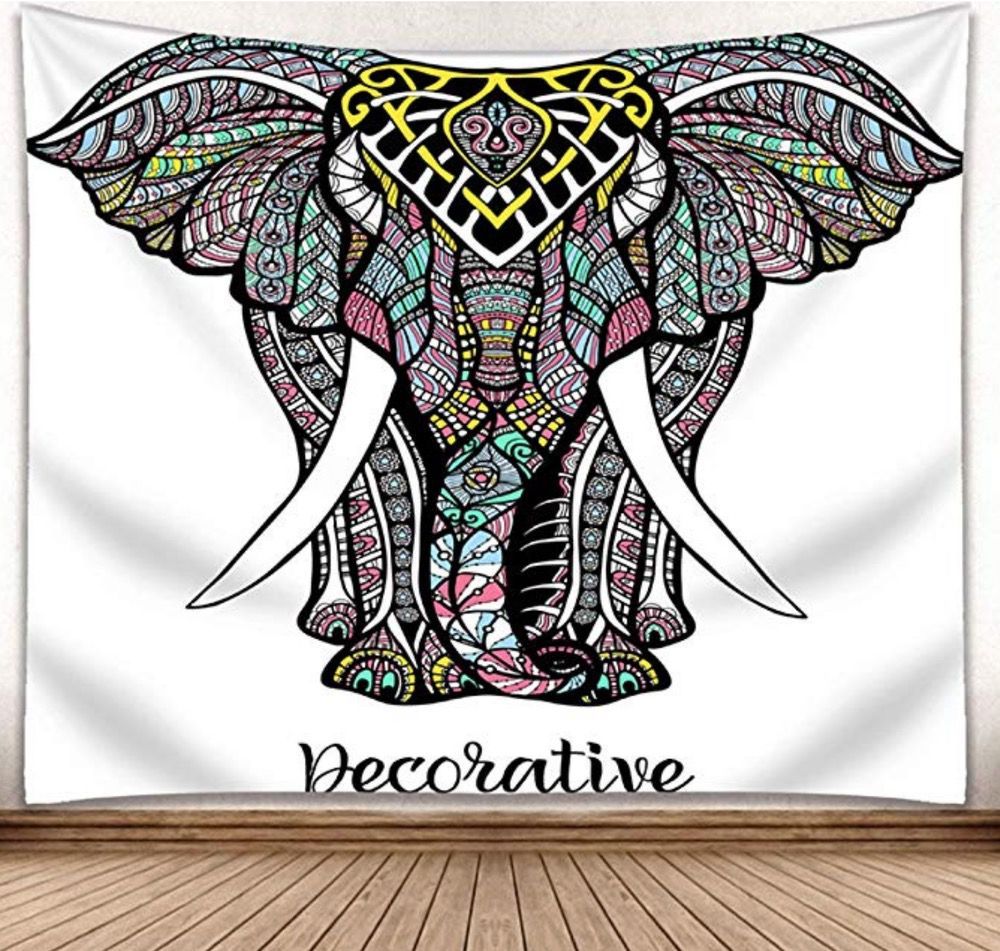 3D Mural Elephant Tapestry Wall