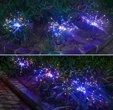 New Ground Plug Solar Fireworks Light LED