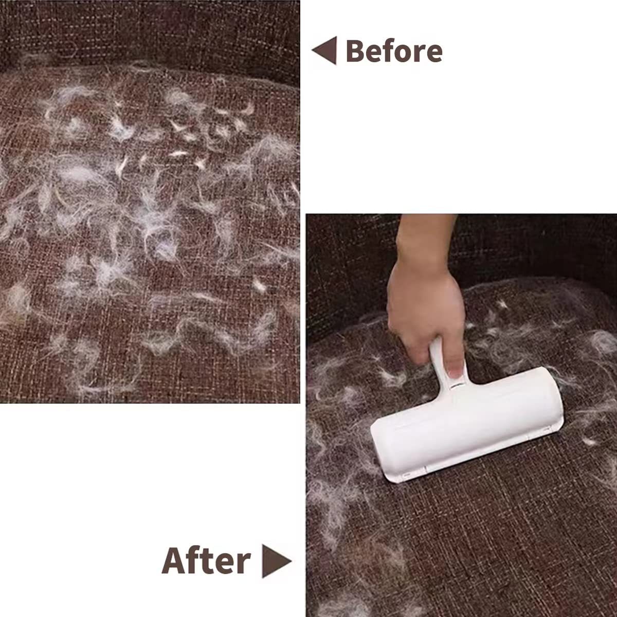 Pet Hair Roller Remover Lint Brush 2-Way for Dogs and  Cats.