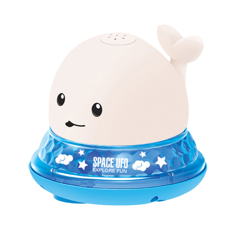 Baby Cute Cartoon Whale Floating Spraying Water Bath Toys With Light LED