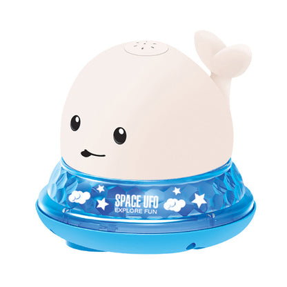 Baby Cute Cartoon Whale Floating Spraying Water Bath Toys With Light LED