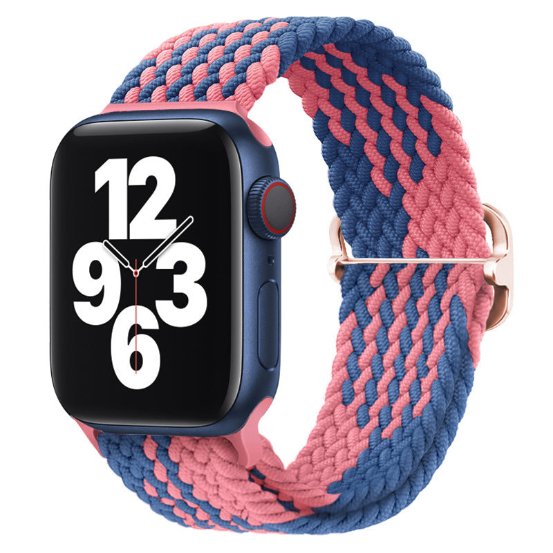Double Loop Nylon Loop Woven Rainbow Watch Strap