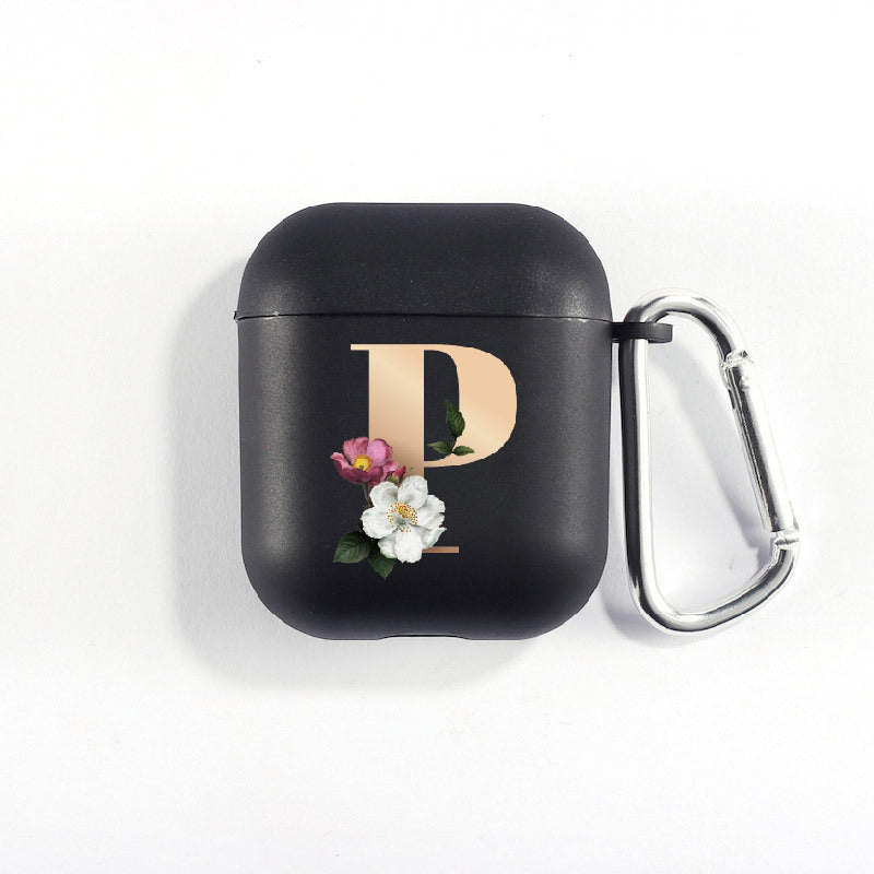 Matte Black Alphabet Airpods Case