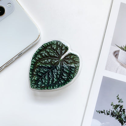 Cute Green Leaves Smartphone Holder Finger