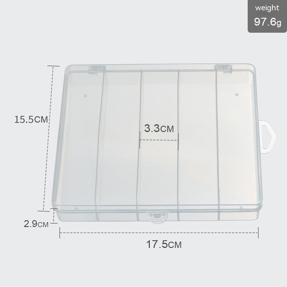 Luya Five Grid Transparent PP Plastic Fishing Gear Box