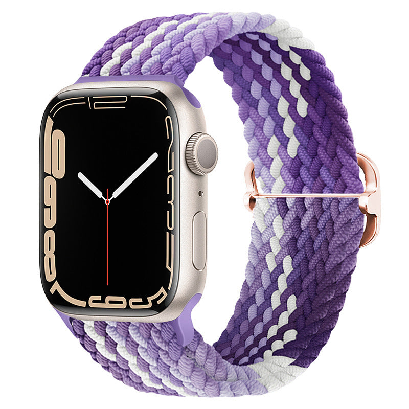 Double Loop Nylon Loop Woven Rainbow Watch Strap