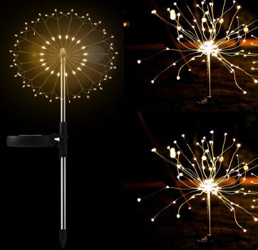 New Ground Plug Solar Fireworks Light LED