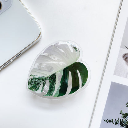 Cute Green Leaves Smartphone Holder Finger