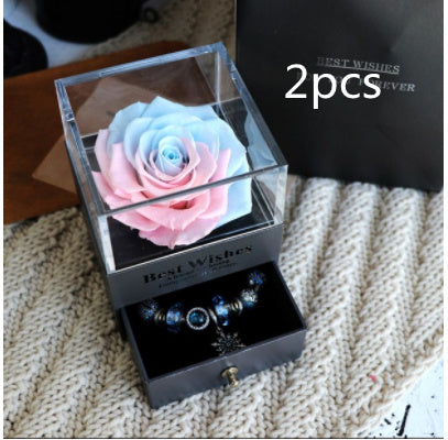 Eternal Flower Rose Jewelry Box for Birthday Presents Valentines Day Wedding Gift