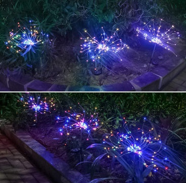 New Ground Plug Solar Fireworks Light LED