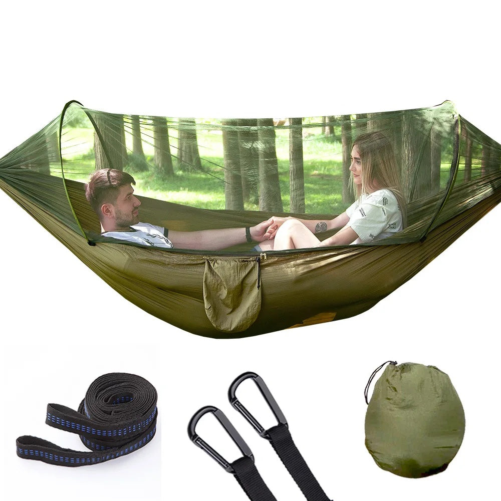 Full-automatic Quick-open Hammock With Mosquito net.
