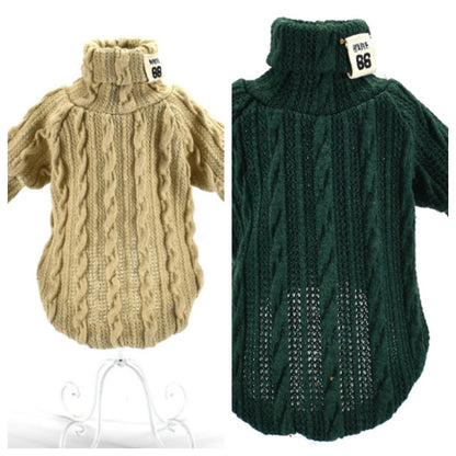 Dog Sweater Turtleneck Solid Color Dogs Clothes