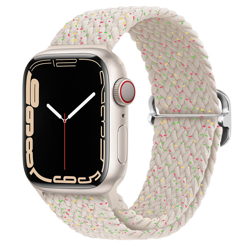 Double Loop Nylon Loop Woven Rainbow Watch Strap
