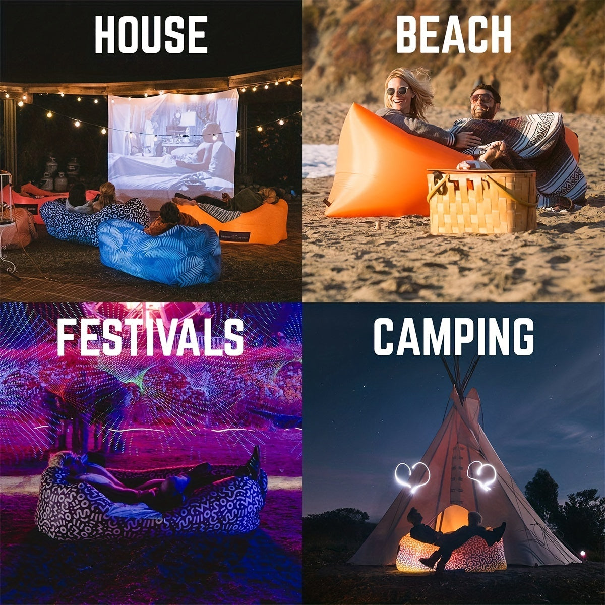 Portable Inflatable Sofa Camping Sleeping Pad Mattress