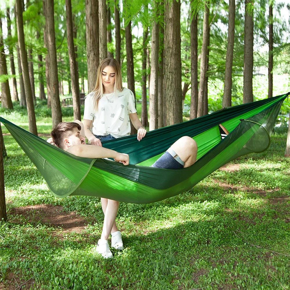 Full-automatic Quick-open Hammock With Mosquito net.