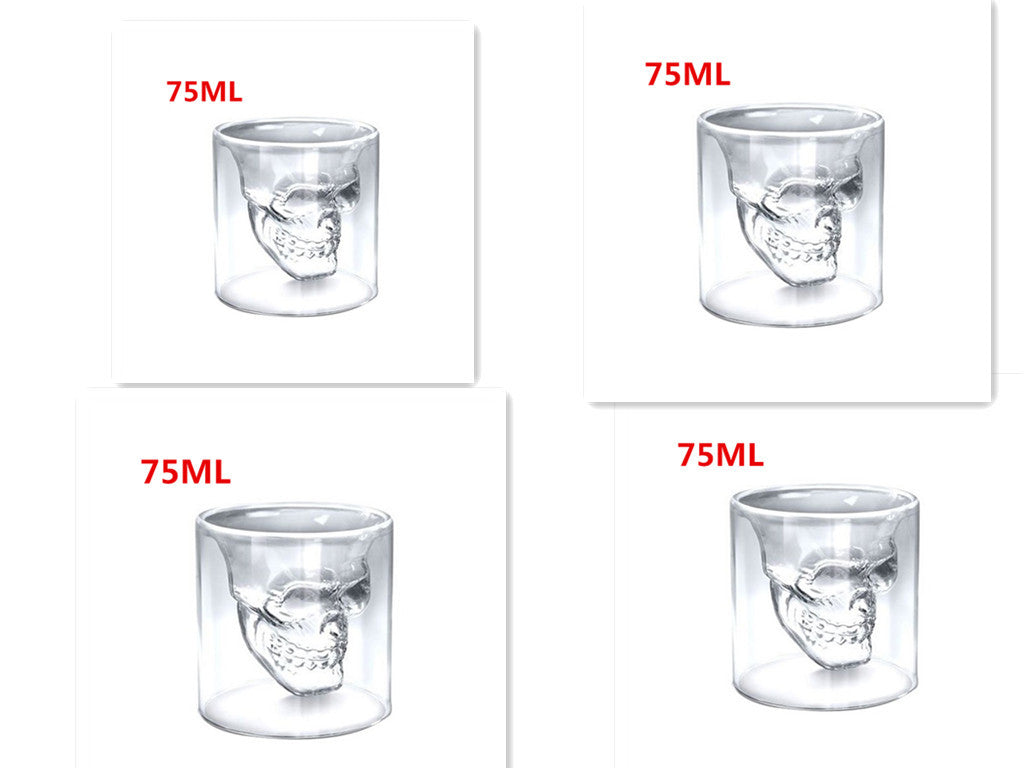 Skull Skull Double Transparent Glass