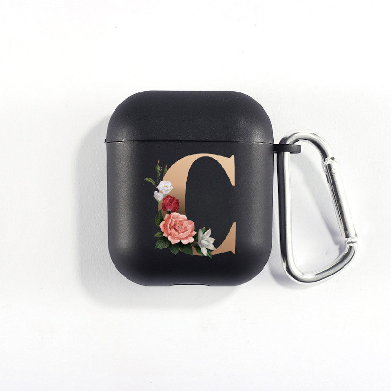 Matte Black Alphabet Airpods Case