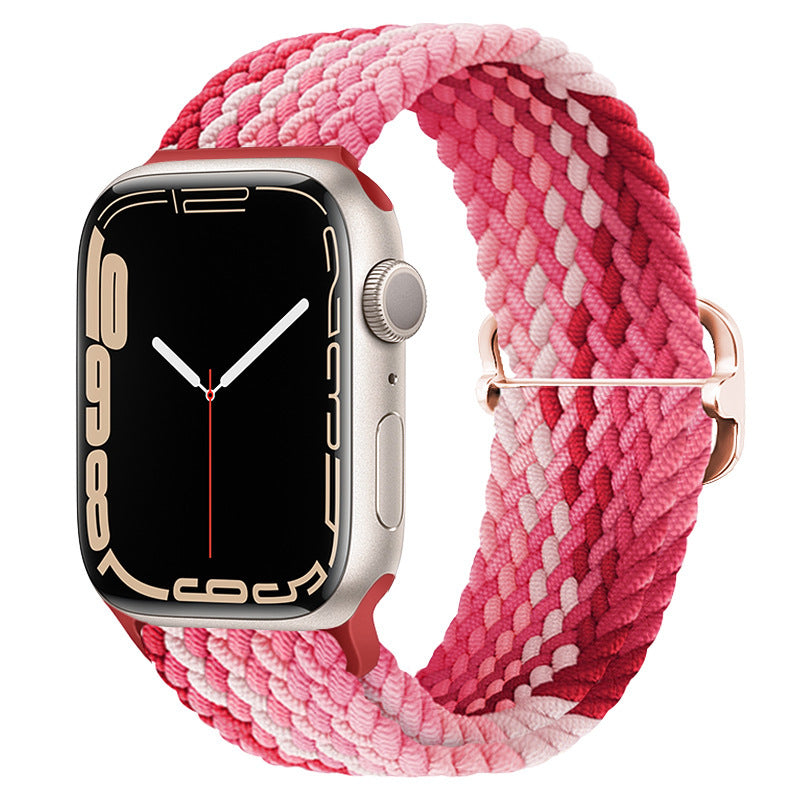 Double Loop Nylon Loop Woven Rainbow Watch Strap
