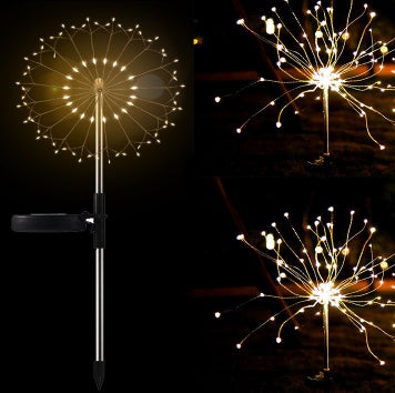 New Ground Plug Solar Fireworks Light LED