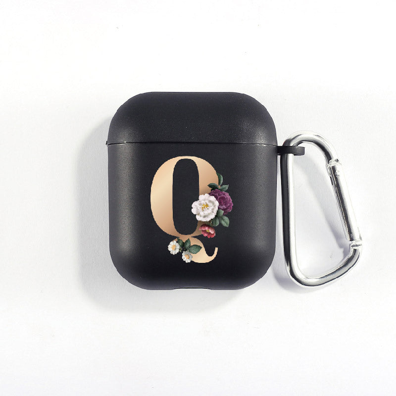 Matte Black Alphabet Airpods Case