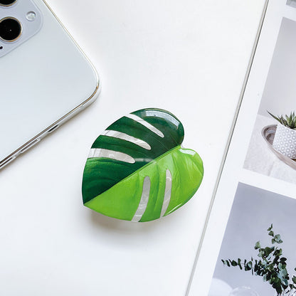 Cute Green Leaves Smartphone Holder Finger