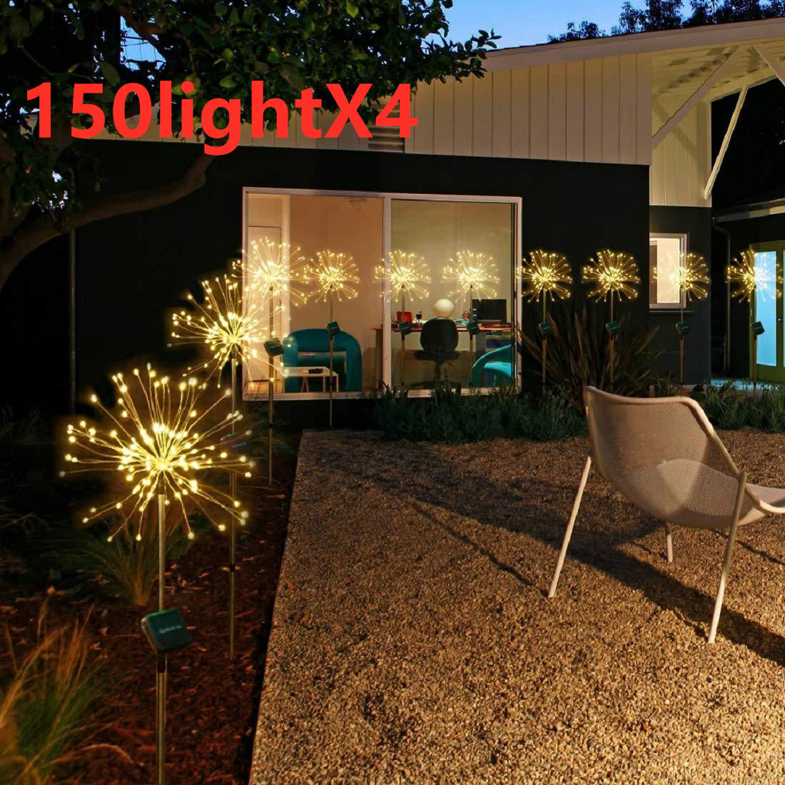 New Ground Plug Solar Fireworks Light LED