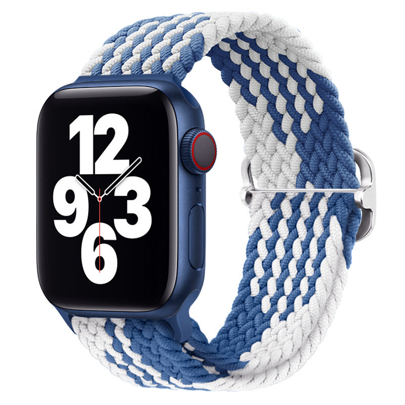 Double Loop Nylon Loop Woven Rainbow Watch Strap